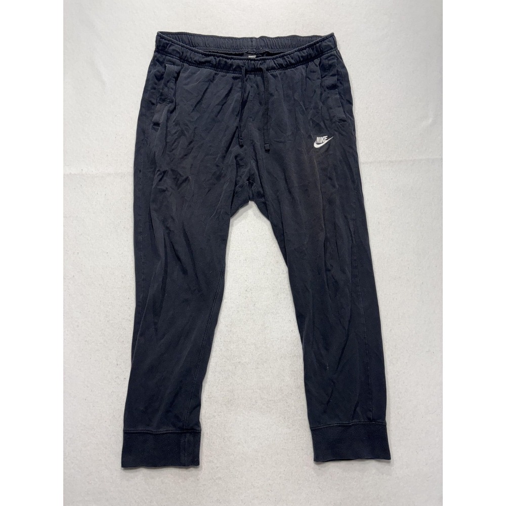 Nike Jogger Pants Mens XL Black Cotton Elastic Waist Tapered Athletic Pockets